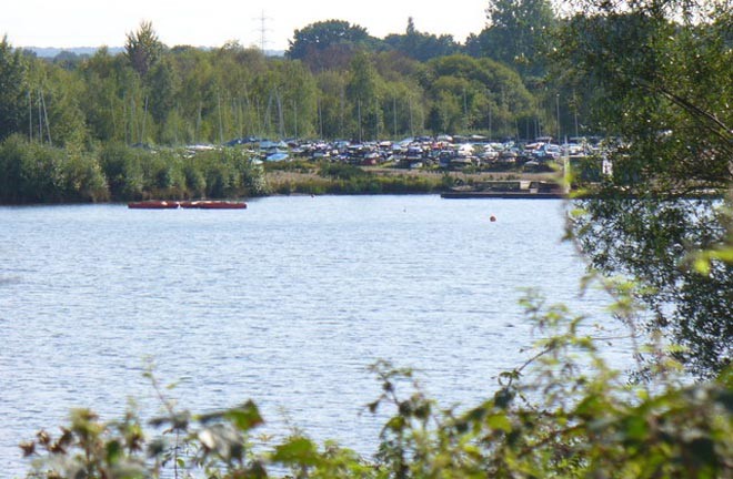Papercourt Lake with stored sailing boats ©  SW